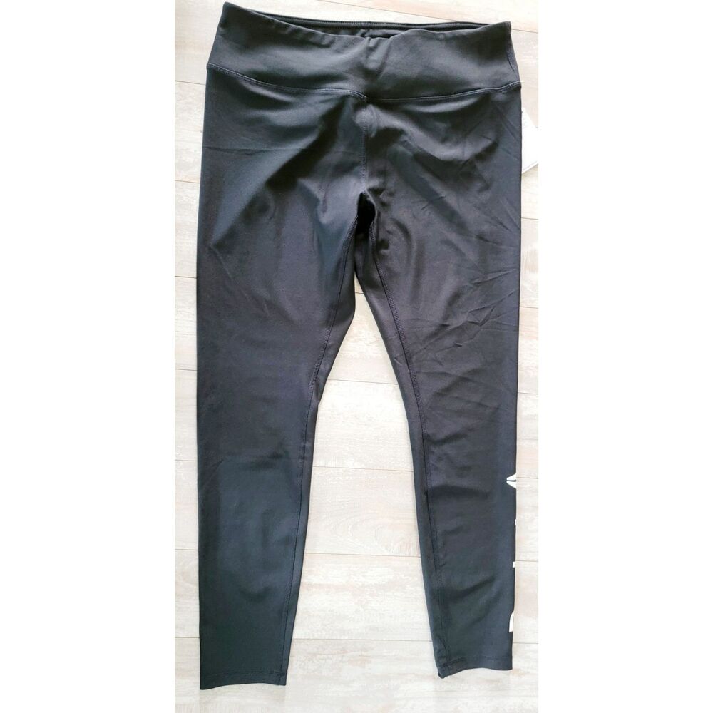 Reebok S Womens Quicktight Black Leggings‎ Moist Wick Compression Pull On NWT